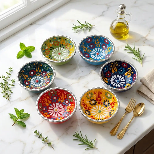 Set of 6 - Handpainted Turkish Mini Bowls