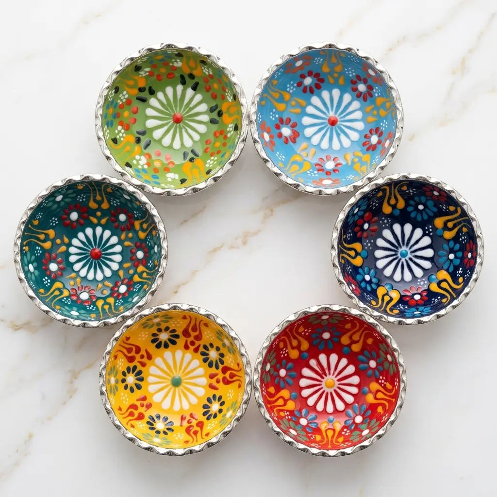 Set of 6 - Handpainted Turkish Mini Bowls