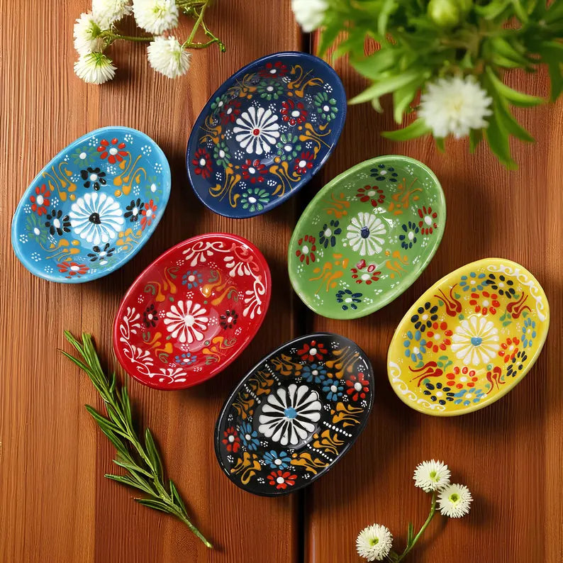 Set of 6 - Oval Shape Spice Bowls
