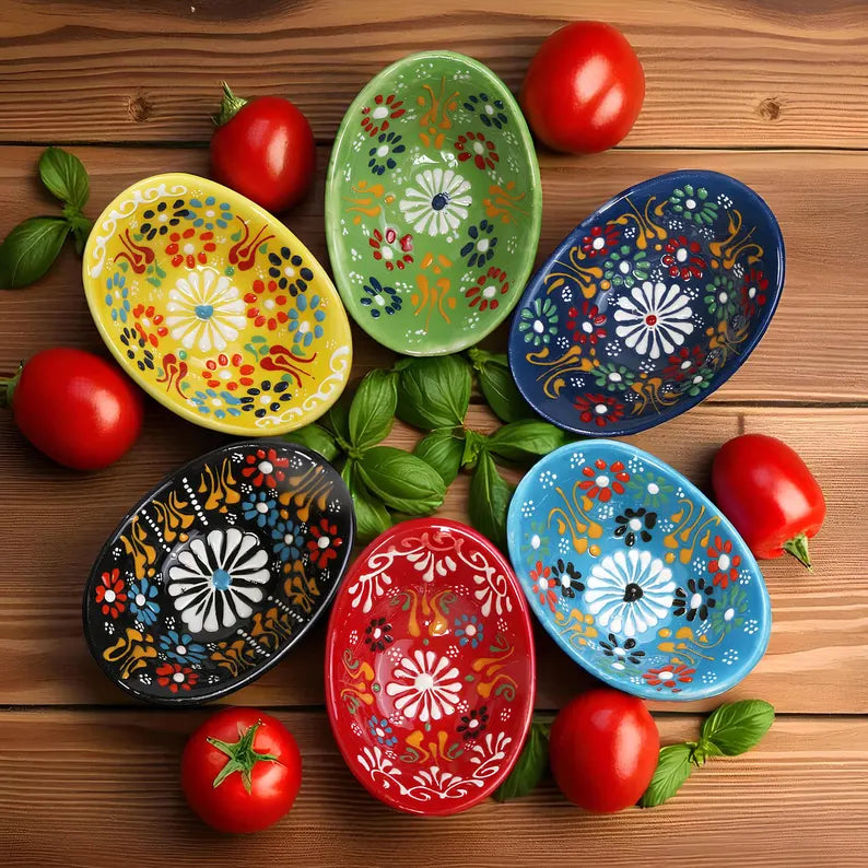 Set of 6 - Oval Shape Spice Bowls
