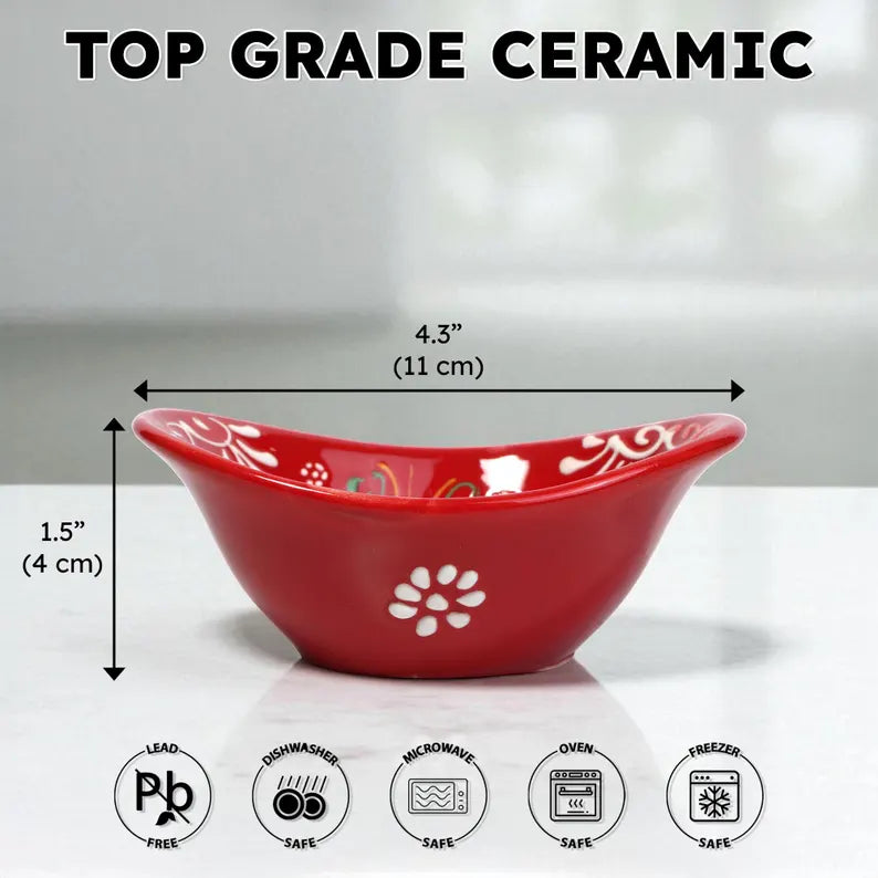 Set of 6 - Oval Shape Spice Bowls